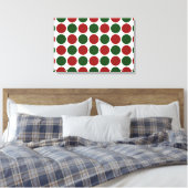 Rode en groene poka dots op wit canvas afdruk (Insitu (Slaapkamer))