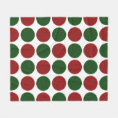 Rode en groene poka dots op wit fleece deken (Voorkant (Horizontaal))