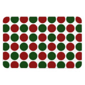 Rode en groene poka dots op wit magneet (Horizontaal)