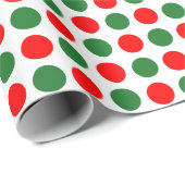 Rode en groene pokadot cadeaupapier (Rol Hoek)