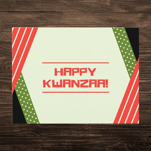 Rode en groene Polka Dot Modern Kwanzaa Briefkaart