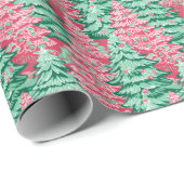 Rode en Groene Preppy Kerstbomen Cadeaupapier (Rol Hoek)