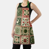  rode en groene quilt vierkanten kerst schort (Insitu)