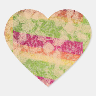 Rode en groene Rozen Hart Sticker