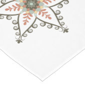 Rode en groene sneeuwvlokken medium tafelloper (Hoek)