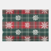 rode en groene sneeuwvlokken plaid inpakpapier vel (Voorkant)