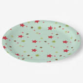 Rode en groene sterren en Stippen Papieren Bordje (Gekanteld)