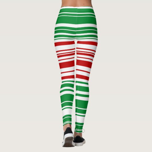 Rode en groene strepen leggings (Achterkant)