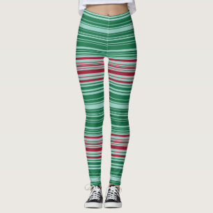 Rode en groene strepen leggings