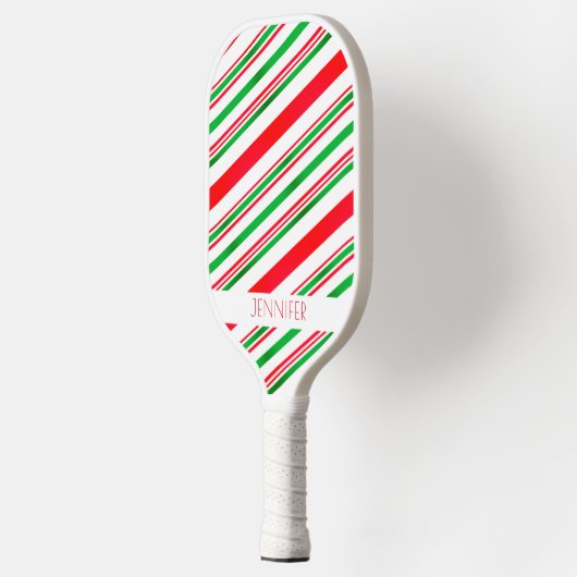 Rode en groene strepen Moderne Elegant Custom Name Pickleball Paddle (Links)