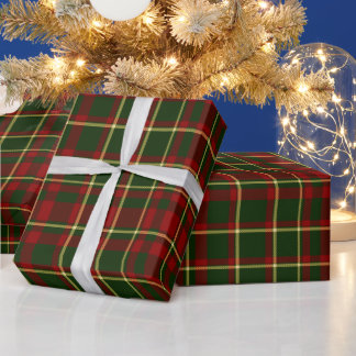 Rode en groene tartan geruite kerstcadeau  cadeaupapier