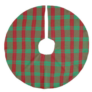 Rode en groene tartan geruite traditionele Kerstmi Imitatie Linnen Kerstboom Kleed