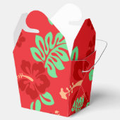 Rode en groene tropische hibiscus Floral Pattern Bedankdoosjes (Geopend)
