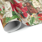 Rode en groene Victoriaans kerstcollage Cadeaupapier (Rol Hoek)