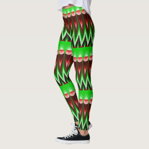 Rode en groene vlammen leggings