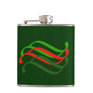 Rode en groene wervelkolven Kolf Heupfles