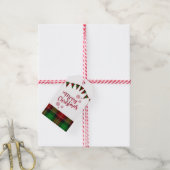 Rode en groene winterkerst cadeaulabel (Met Touw)