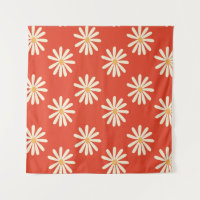 rode en mosterdspleet van 1970 met retro florale