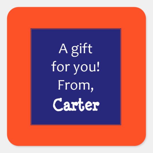 Rode en Navy Custom Childrens Gift Sticker (Voorkant)