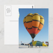 Rode en Oranje heteluchtballon Briefkaart (Voorkant / Achterkant)