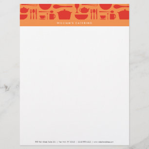 RODE EN ORANJE KEUKEN COLLAGE Letterhead Custom Briefhoofd