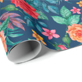 Rode en oranje rozen huwelijksverpakkings papier (Rol Hoek)