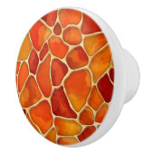 Rode en Oranje Waterverf cellen abstract Keramische Knop (Rechts)