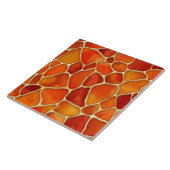 Rode en Oranje Waterverf cellen abstract Tegeltje (Zijkant)