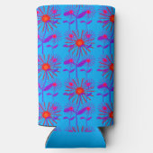 Rode en paarse bloemen blauw (Achterkant)