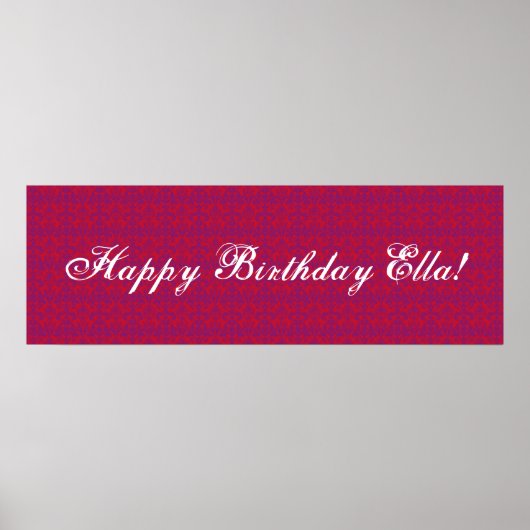 Rode en Paarse Damask-banner Poster (Voorkant)