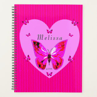 rode en Paarse vlinders Aangepaste naam meisje Planner