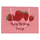 Rode en Roze Aardbeien Custom Groot Cadeauzakje