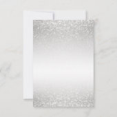 Rode en roze bloemen en zilverglitter save the date (Achterkant)