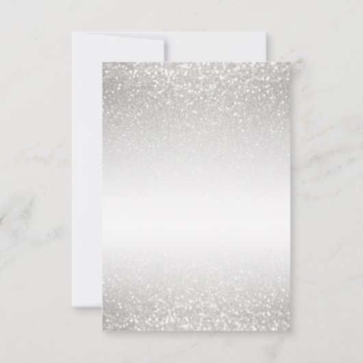 Rode en roze bloemen en zilverglitter save the date (Achterkant)