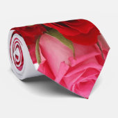 Rode en Roze Bloemen Mannen Stropdas (Opgerold)