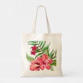 Rode en roze bloemen tote bag (Achterkant)