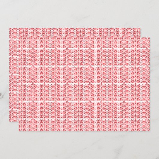 Rode en roze bloemige afbeeldingen met geraniums i bedankkaart (Voorkant / Achterkant)