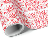 Rode en roze bloemige afbeeldingen met geraniums i cadeaupapier (Rol Hoek)