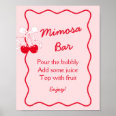 Rode en Roze Boog Bruidsdouche Mimosa Bar Poster (Voorkant)
