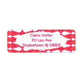 Rode en roze Bowties Etiket (Voorkant)
