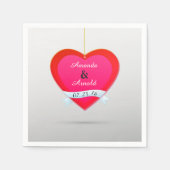 Rode en roze hart bruiloft cocktail papier servett servet (Voorkant)