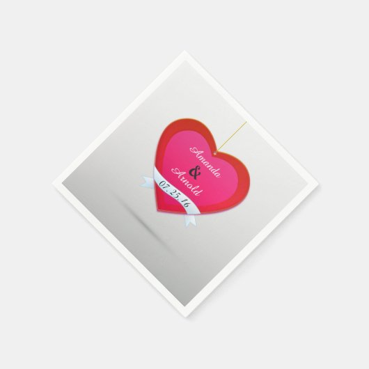 Rode en roze hart bruiloft cocktail papier servett servet (Hoek)