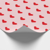Rode en Roze Hart Valentijn's Day Cadeaupapier (Hoek)