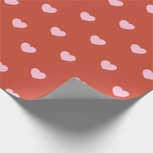 Rode en Roze Hart Valentijn's Day Cadeaupapier (Hoek)