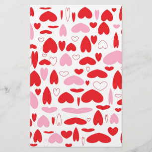 Rode en roze harten briefpapier
