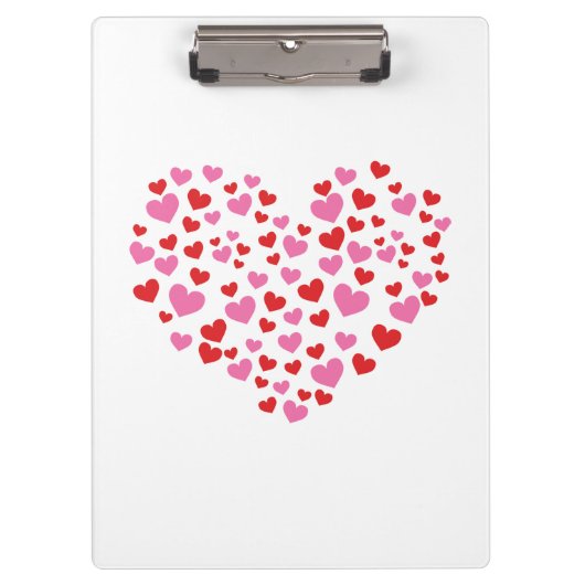 Rode en roze harten klembord (Voorkant)