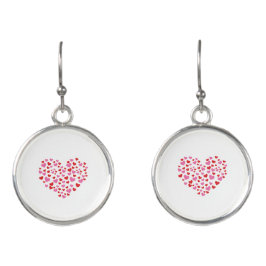Rode en roze harten oorringen