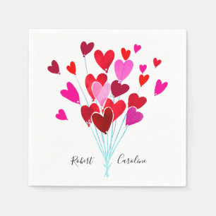 Rode en Roze Harten Persoonlijke Valentijnsdag Servetten