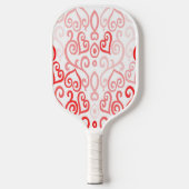 Rode en roze harten pickleball paddle (Voorkant)