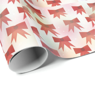 Rode en roze kerstlinten cadeaupapier